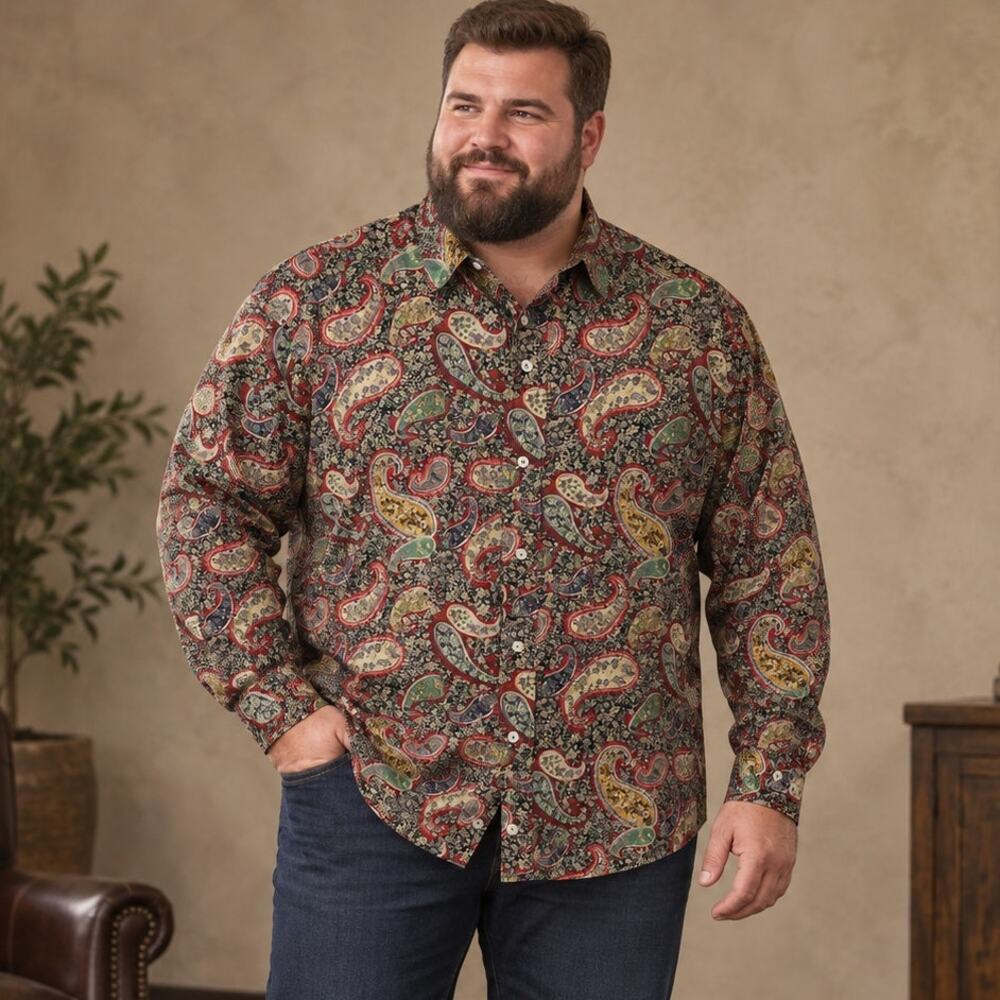 Cremieux Men’s Multicolor Paisley Button Down Shirt Size 3XL